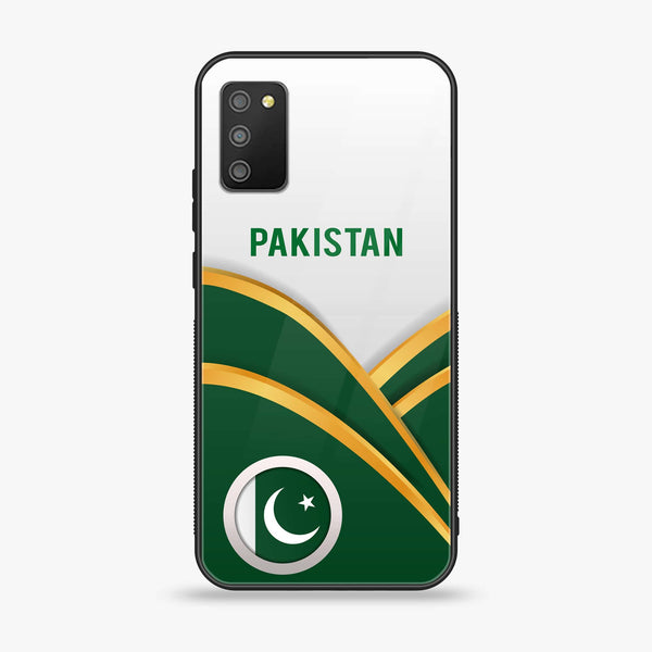 Samsung Galaxy M02s - Pakistani Flag Series - Premium Printed Glass soft Bumper shock Proof Case