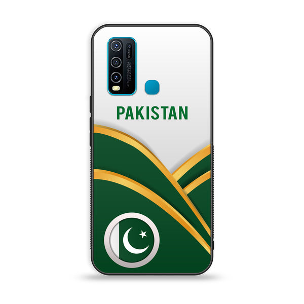 Vivo Y50 - Pakistani Flag Series - Premium Printed Glass soft Bumper shock Proof Case