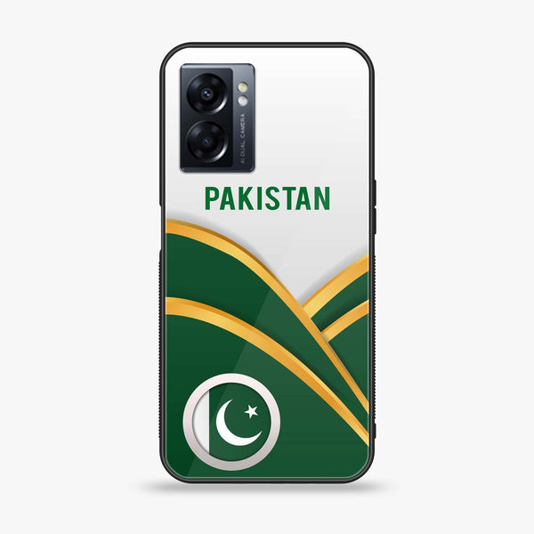Oppo A77 4G - Pakistani Flag Series - Premium Metal Printed soft Bumper shock Proof Case