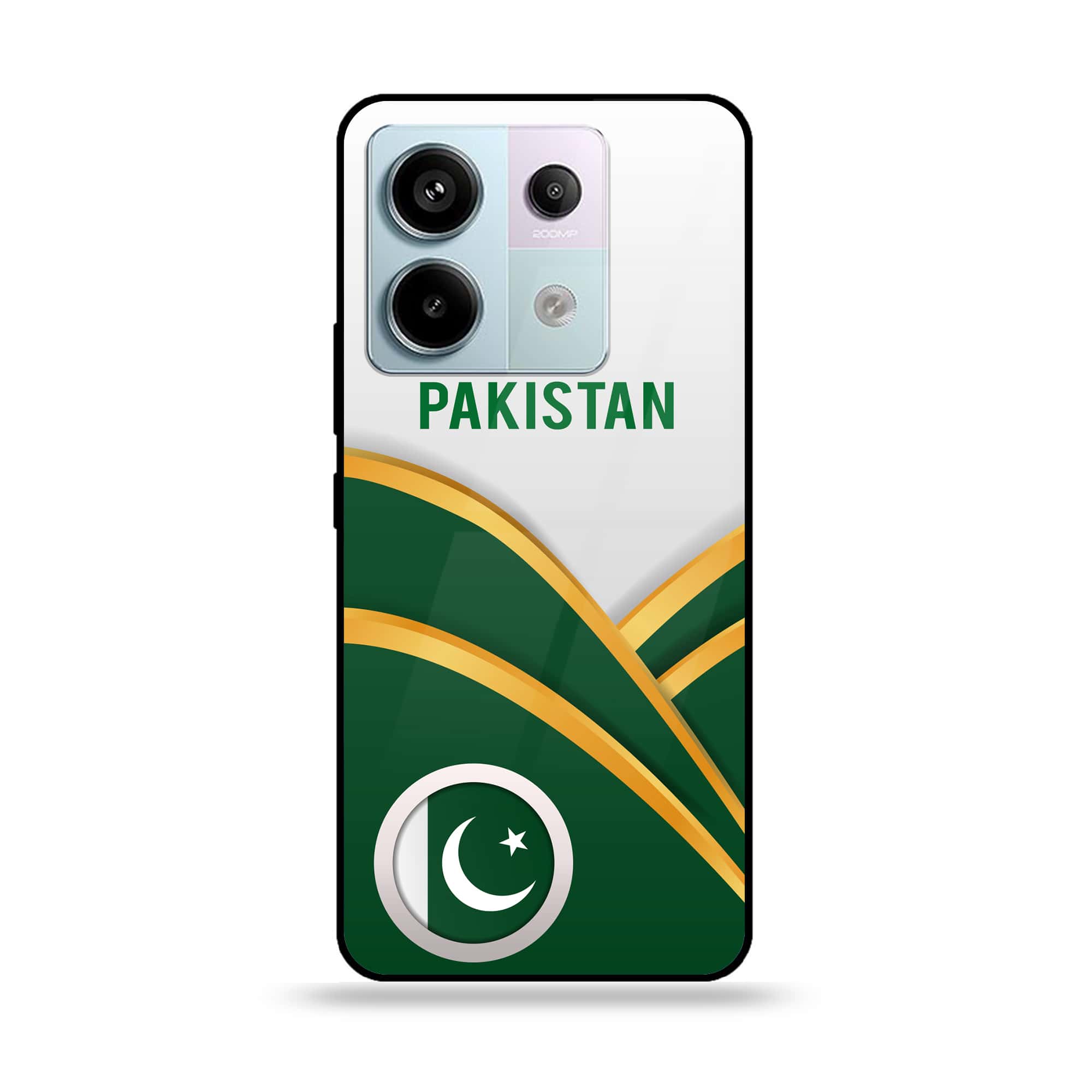 Redmi Note 13 - Pakistani Flag Series - Premium Metal Printed soft Bumper shock Proof Case