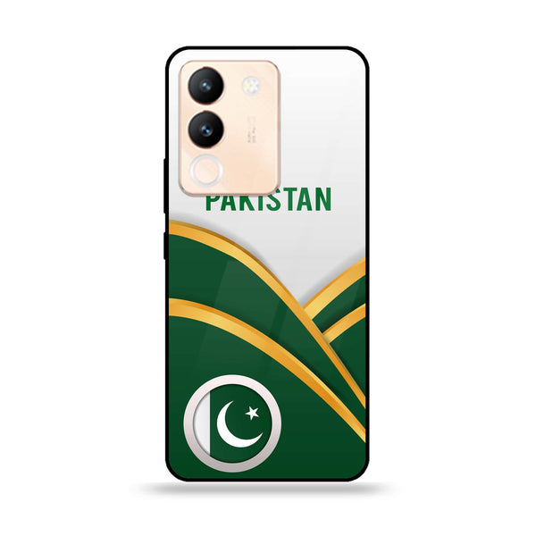 Vivo V29e - Pakistani Flag Series - Premium Printed Glass soft Bumper shock Proof Case