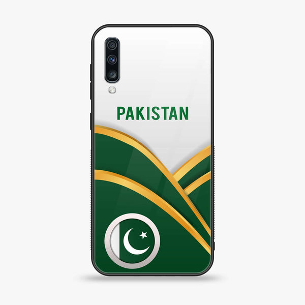 Samsung Galaxy A70S - Pakistani Flag Series - Premium Printed Glass soft Bumper shock Proof Case