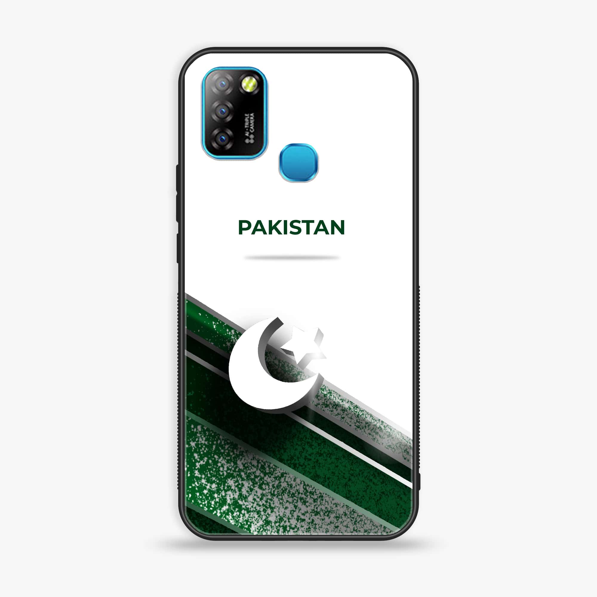 Infinix Smart 5 - Pakistani Flag Series - Premium Printed Glass soft Bumper shock Proof Case