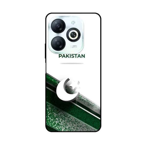 Infinix Hot 40i - Pakistani Flag Design 10- Premium Printed Glass soft Bumper shock Proof Case CS-19539