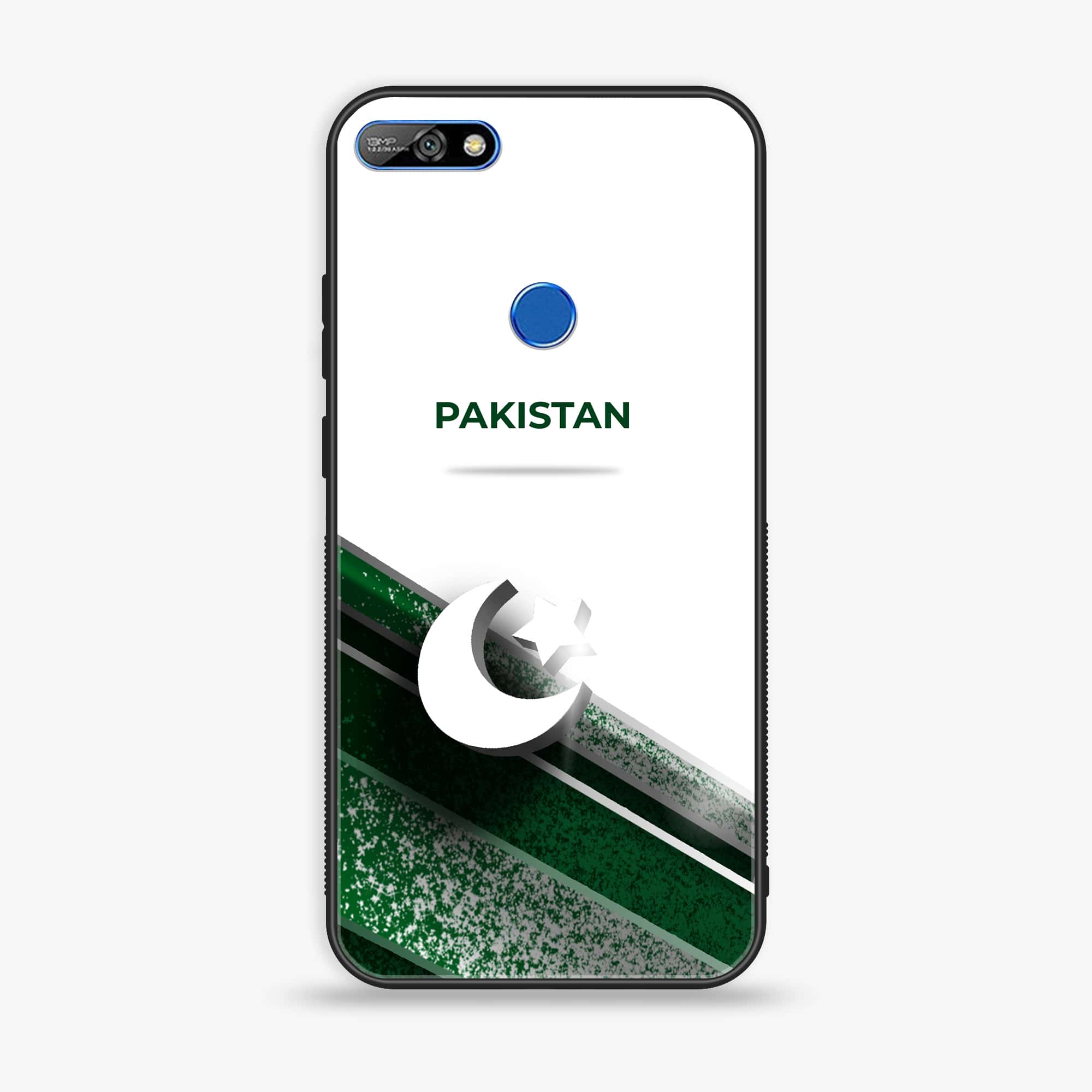 Huawei Y7 Prime (2018) -  Pakistani Flag Series - Premium Printed Glass soft Bumper shock Proof Case