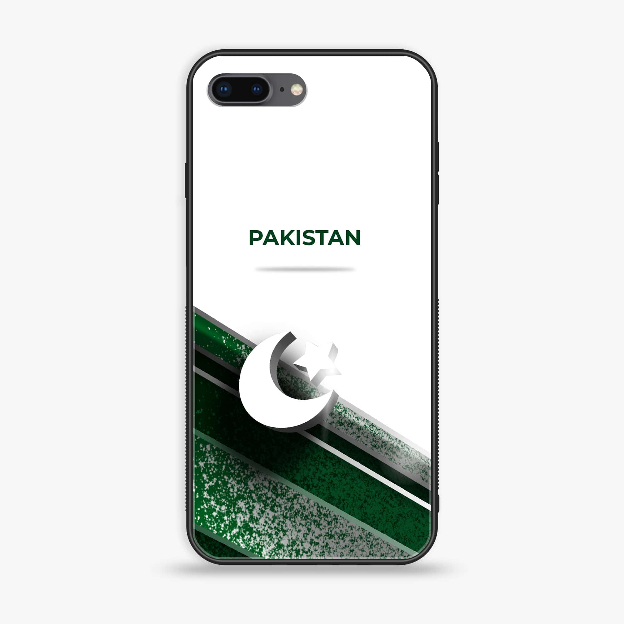 iPhone 7Plus - Pakistani Flag Series - Premium Printed Glass soft Bumper shock Proof Case