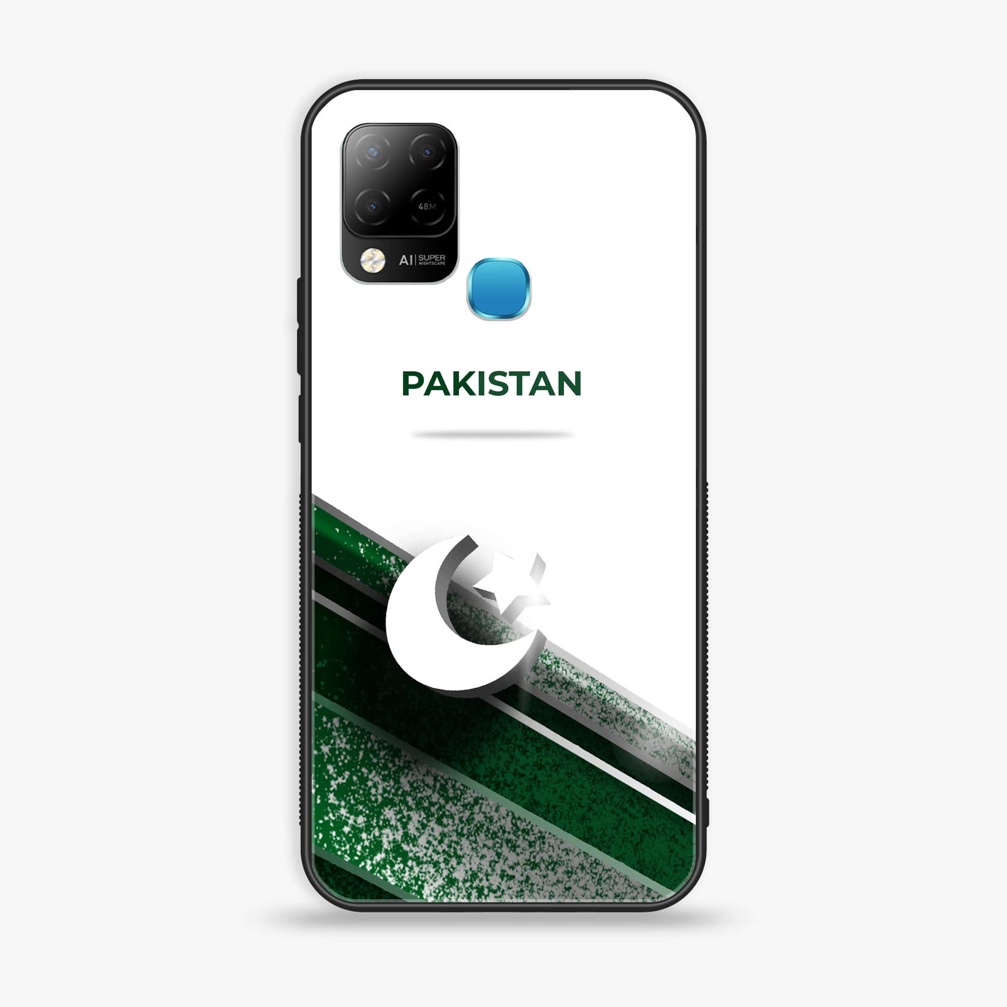 Infinix Hot 10s Pakistani Flag Series Premium Printed Glass soft Bumper shock Proof Case