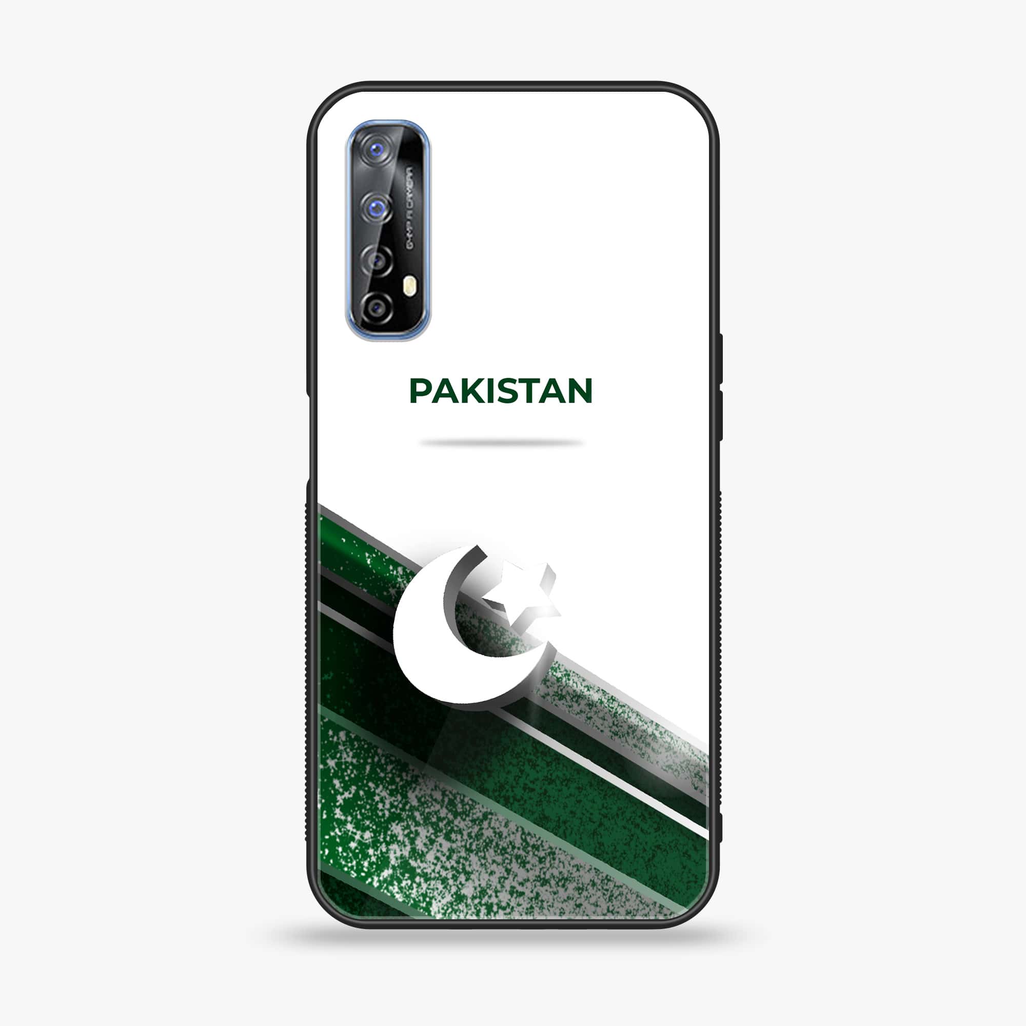 Realme 7 Pakistani Flag Series Premium Printed Glass soft Bumper shock Proof Case