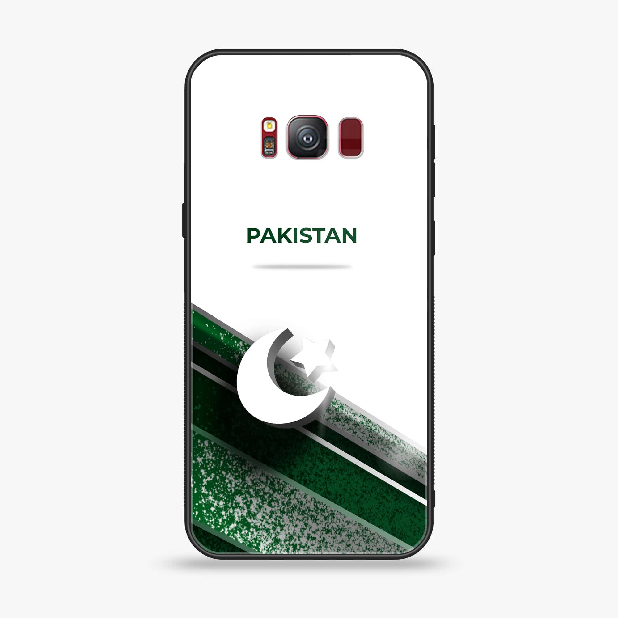 Samsung S8 - Pakistani Flag Series - Premium Printed Glass soft Bumper shock Proof Case