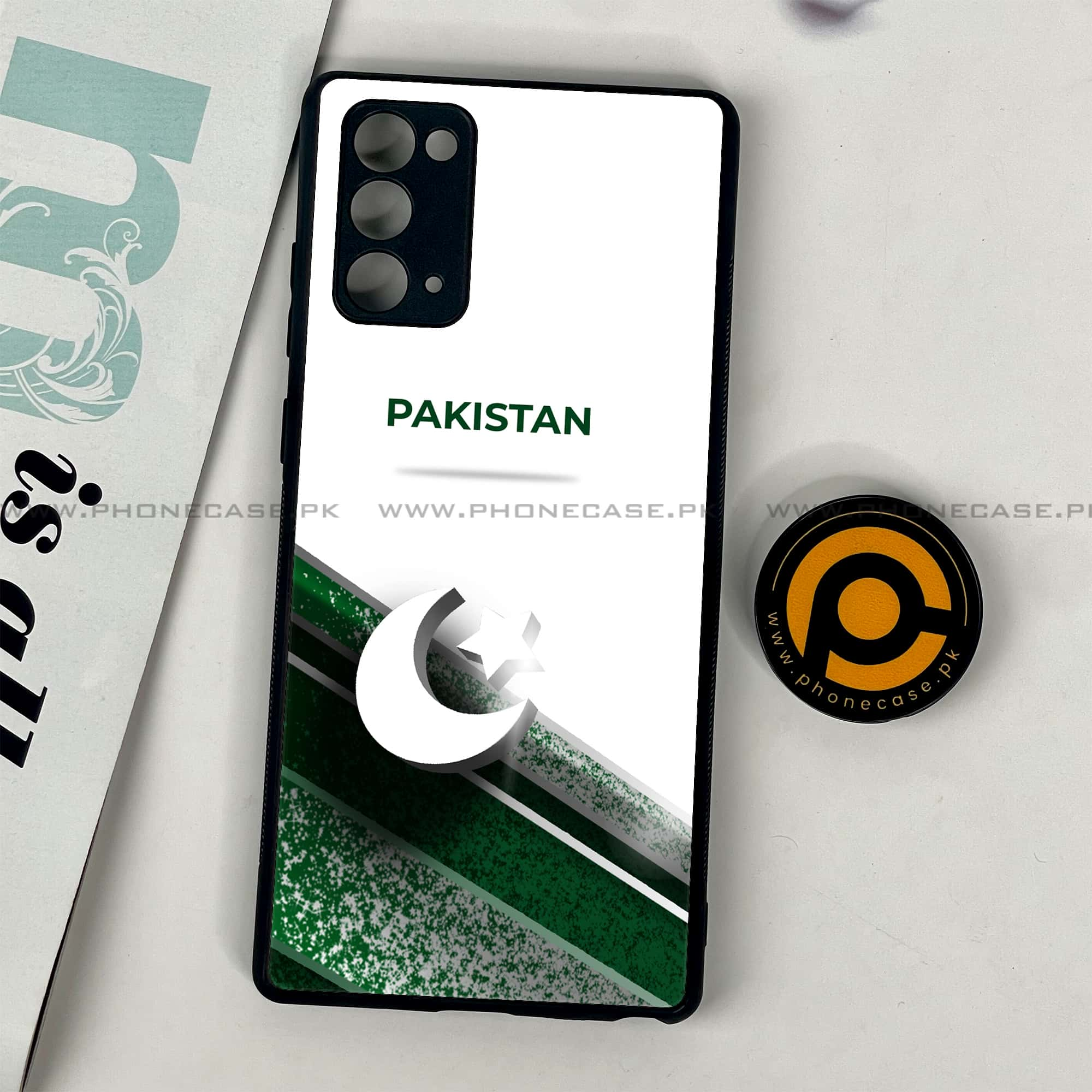 Samsung Galaxy Note 20 - Pakistani Flag Series - Premium Printed Glass soft Bumper shock Proof Case