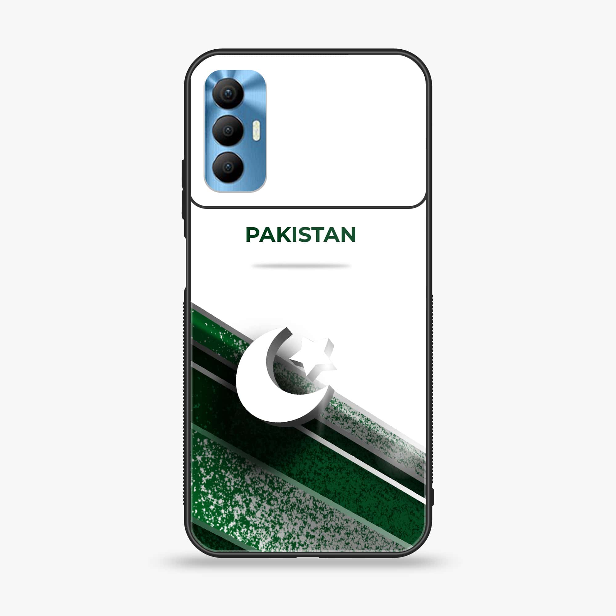 Tecno Spark 8 Pro Pakistani Flag Series Premium Printed Glass soft Bumper shock Proof Case