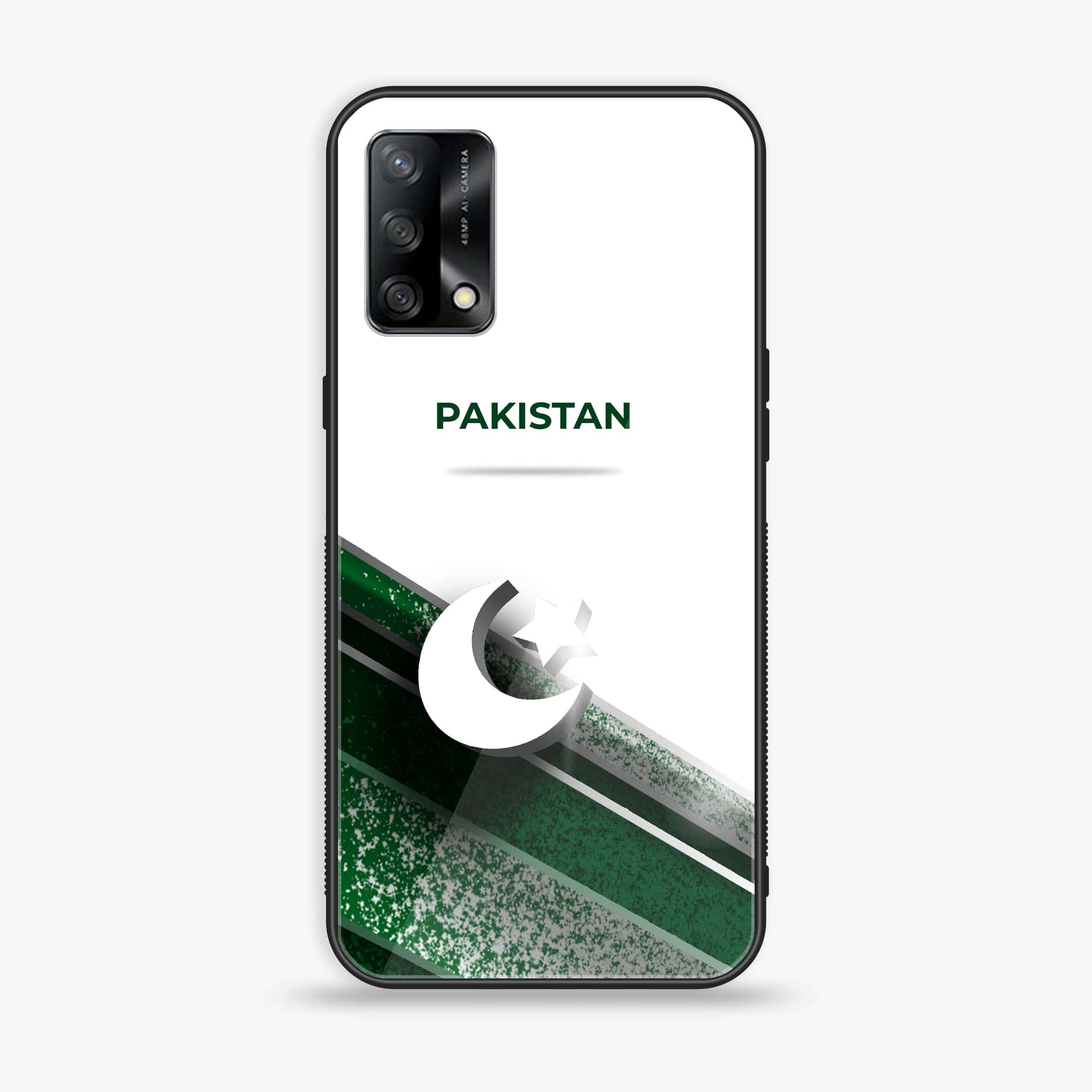 Oppo A74 - Pakistani Flag Series - Premium Printed Glass soft Bumper shock Proof Case