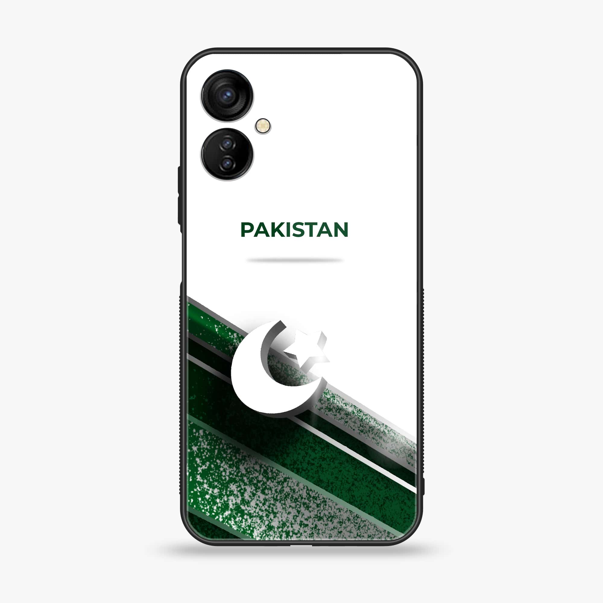 Tecno Spark 9T Pakistani Flag Series Premium Printed Glass soft Bumper shock Proof Case