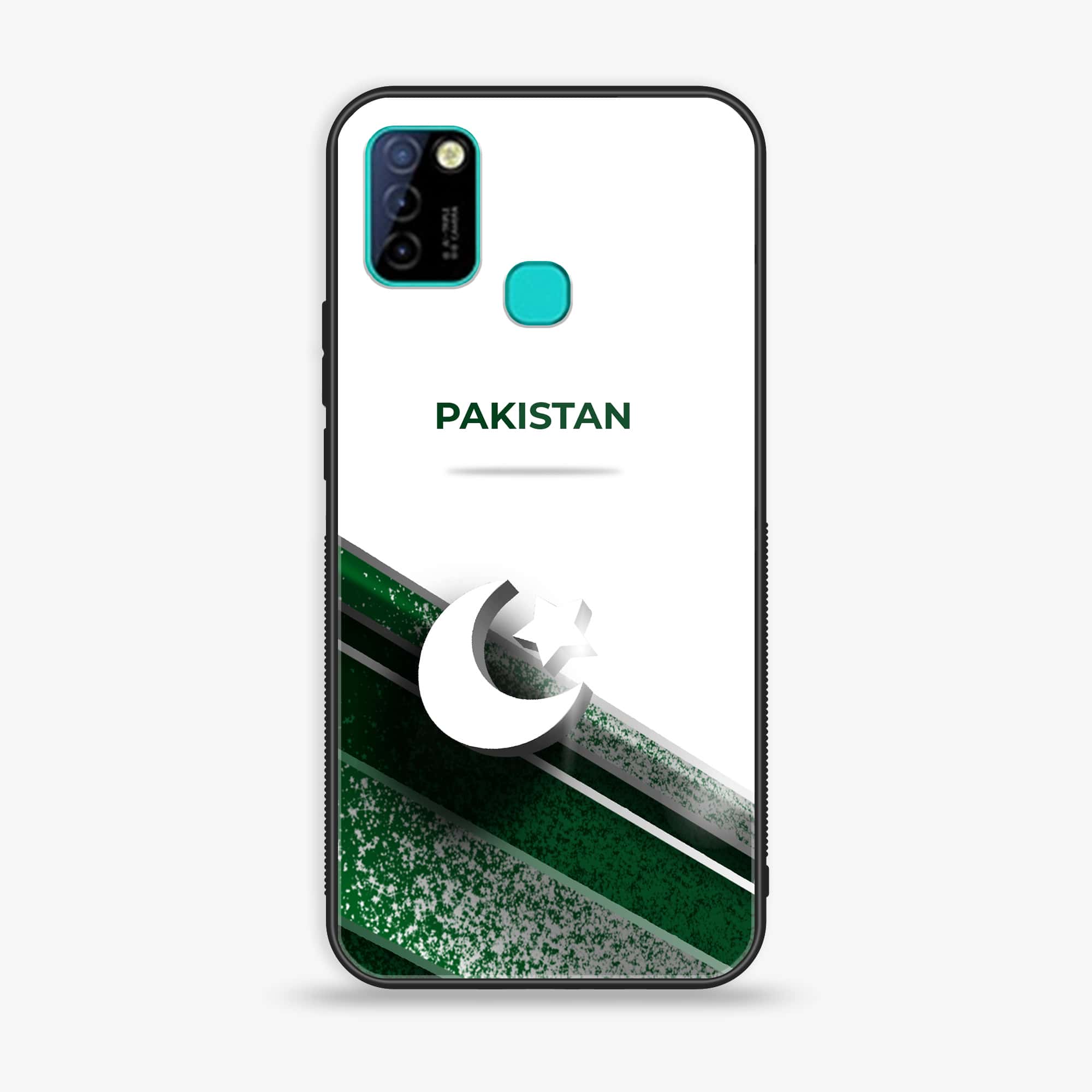 Infinix Hot 10 Lite Pakistani Flag Series Premium Printed Glass soft Bumper shock Proof Case