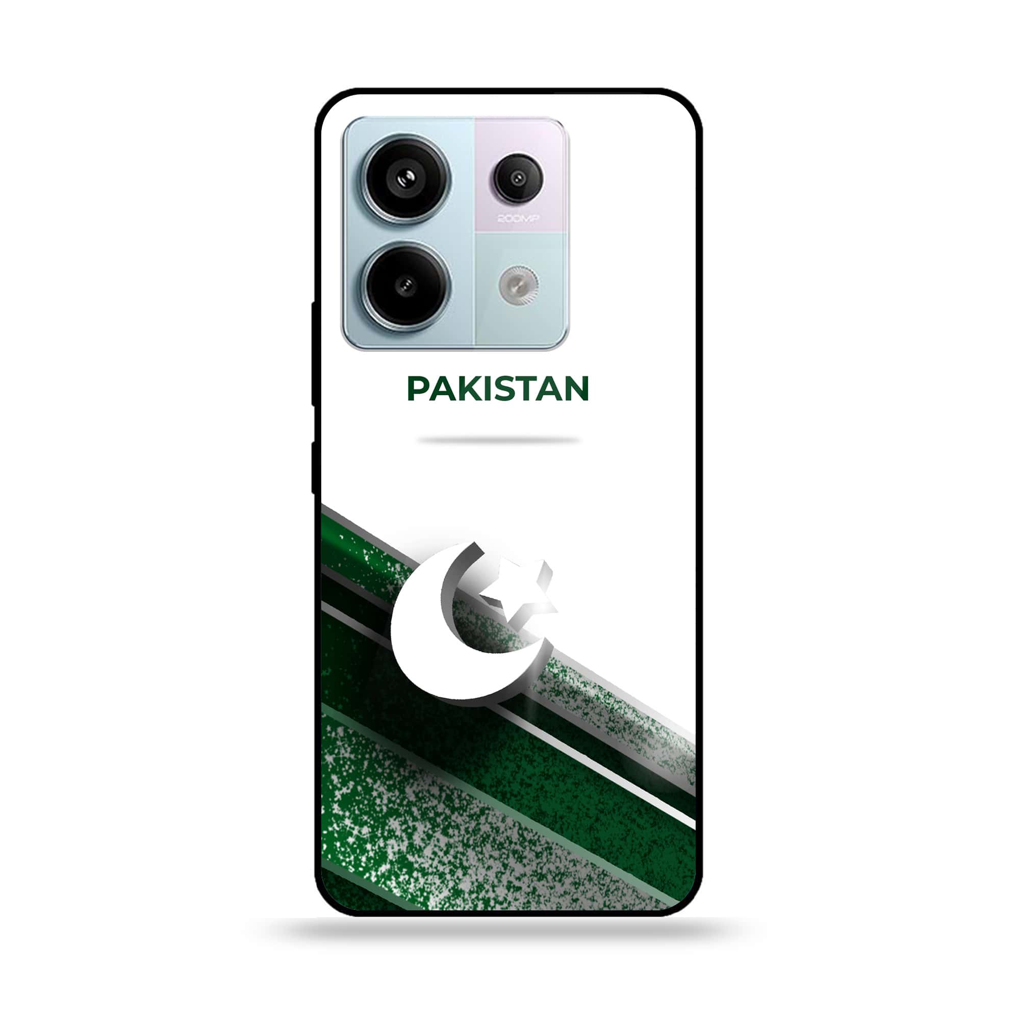 Redmi Note 13 - Pakistani Flag Series - Premium Metal Printed soft Bumper shock Proof Case