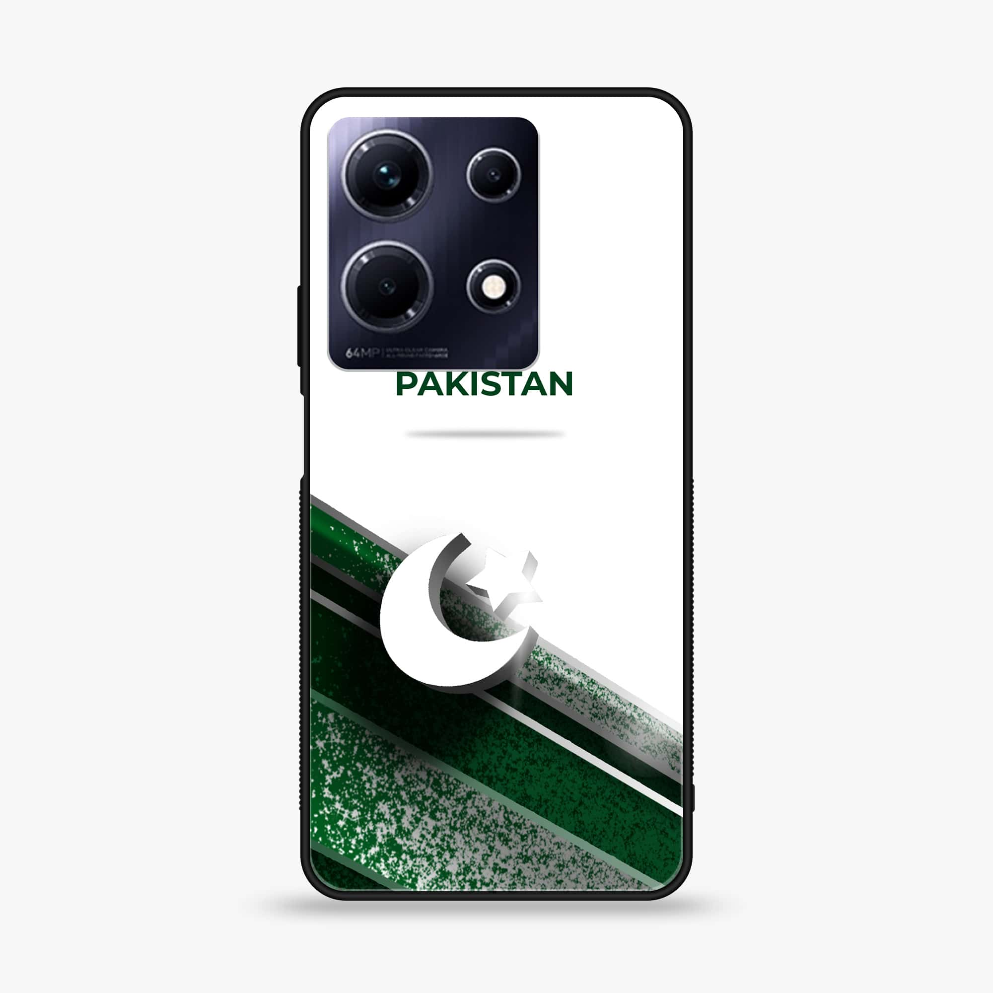 Infinix Note 30 Pro - Pakistani Flag Series - Premium Printed Glass soft Bumper shock Proof Case