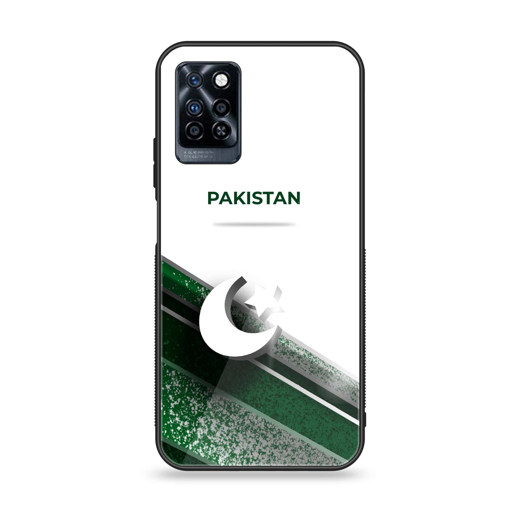 Infinix Note 10 Pro - Pakistani Flag Series - Premium Printed Glass soft Bumper shock Proof Case