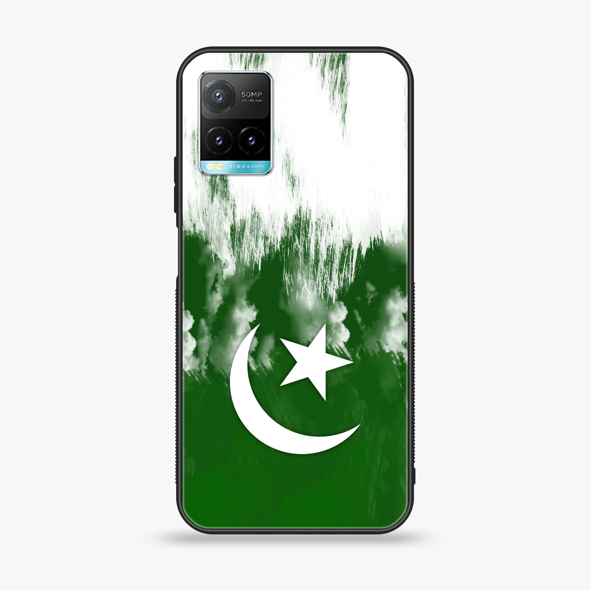 Vivo Y33T - Pakistani Flag Series - Premium Printed Glass soft Bumper shock Proof Case