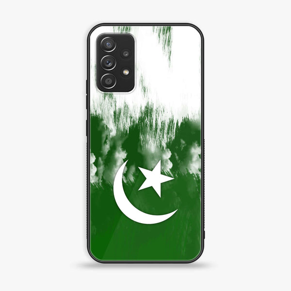 Samsung Galaxy A73 - Pakistani Flag Design 9 - Premium Printed Glass soft Bumper shock Proof Case CS-9481