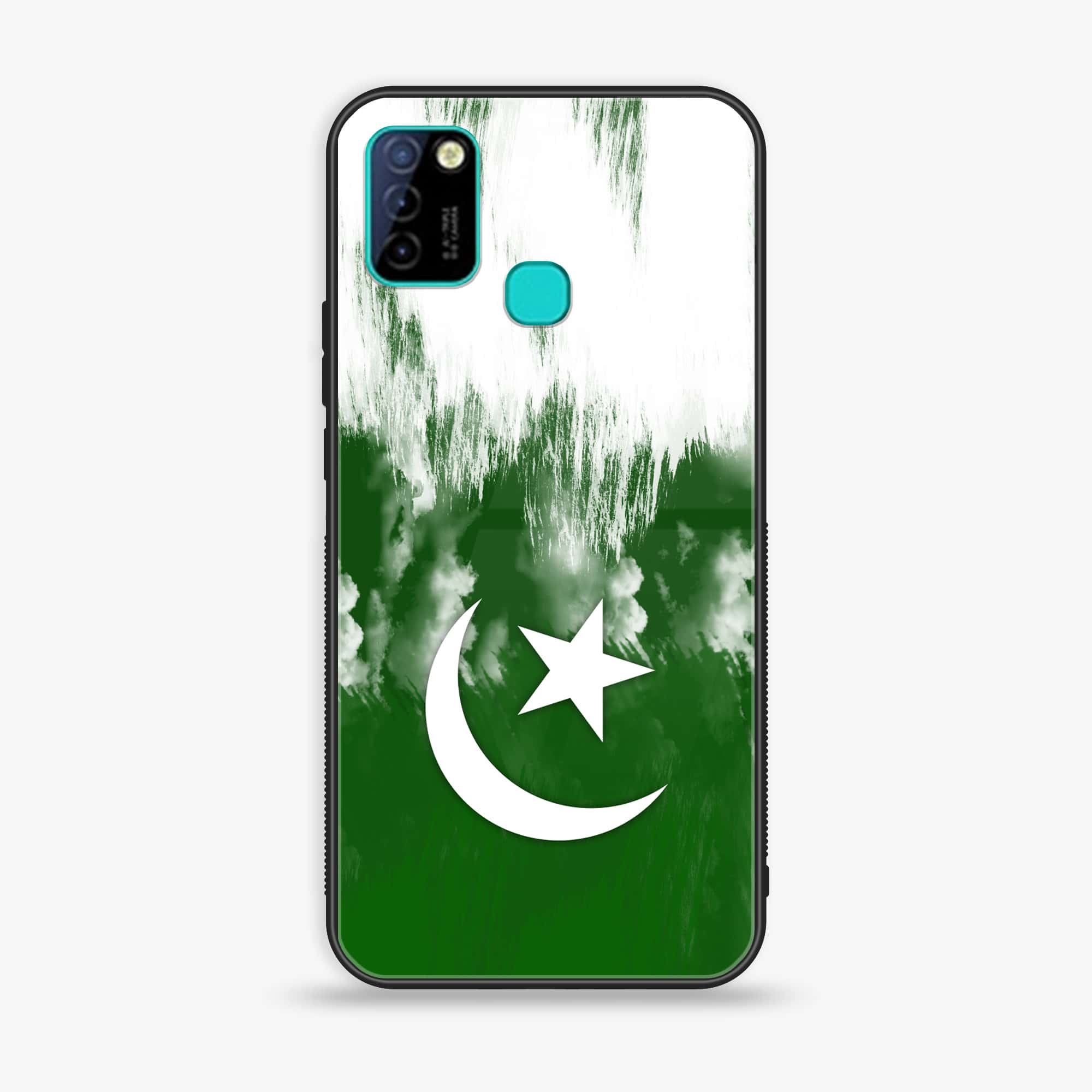 Infinix Hot 10 Lite Pakistani Flag Series Premium Printed Glass soft Bumper shock Proof Case
