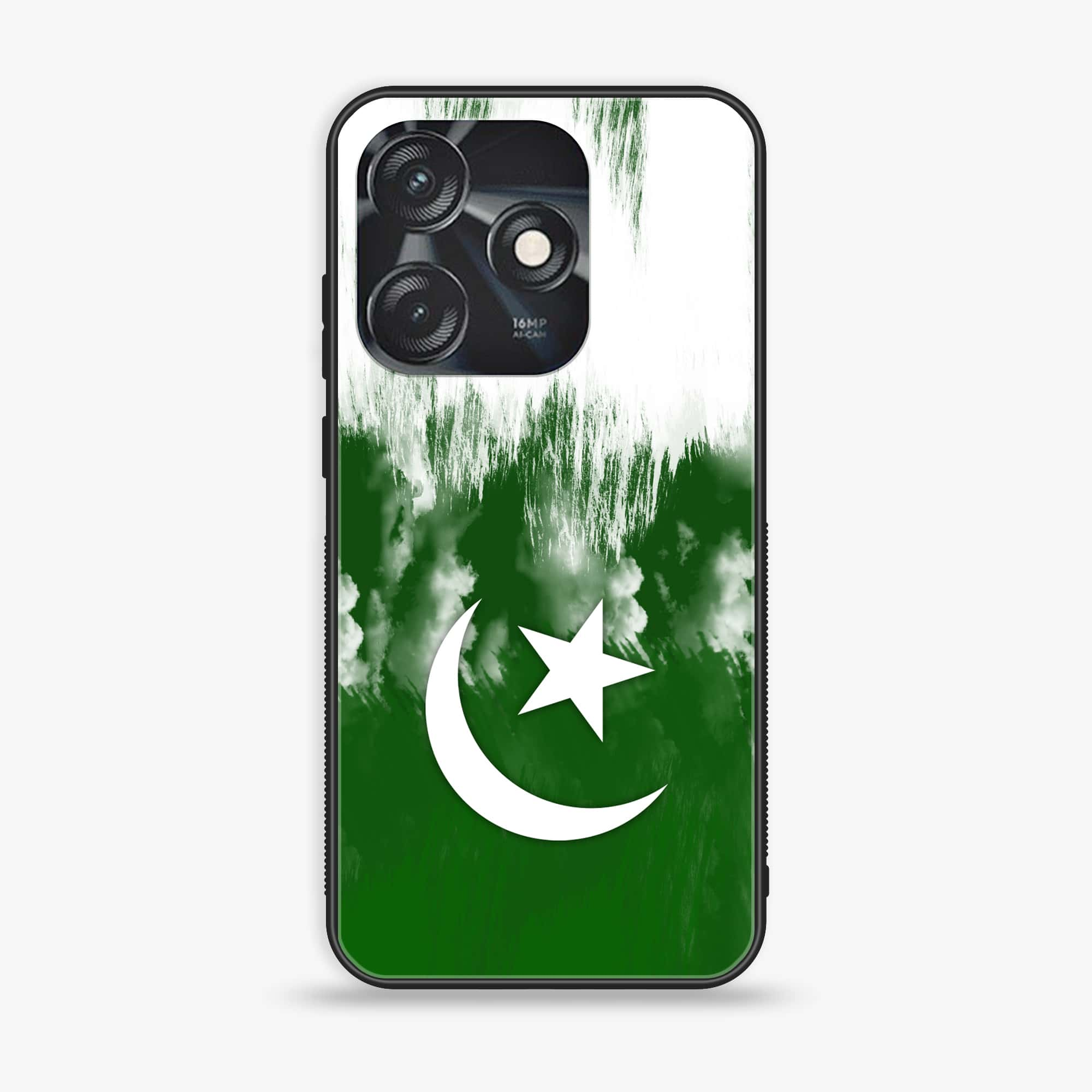 Tecno Spark 10 - Pakistani Flag Series - Premium Printed Glass soft Bumper shock Proof Case