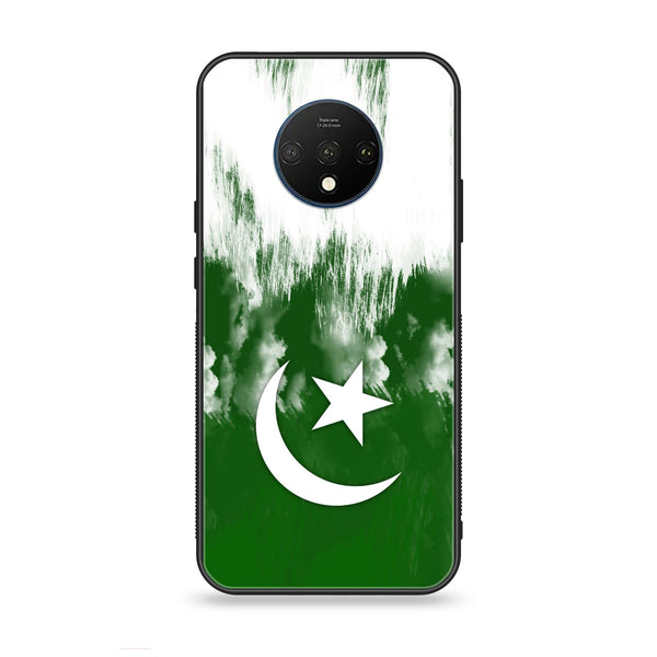 OnePlus 7T - Pakistani Flag Design 9 - Premium Printed Glass soft Bumper shock Proof Case CS-18046