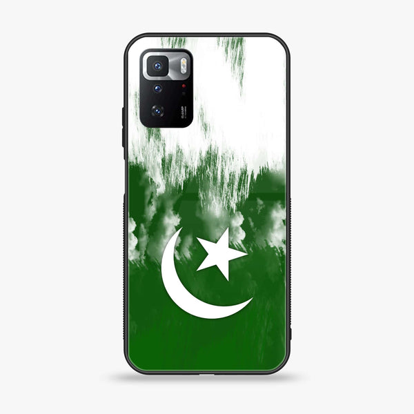 Xiaomi POCO X3 GT Pakistani Flag Design 9 Premium Printed Glass soft Bumper shock Proof Case CS-17851