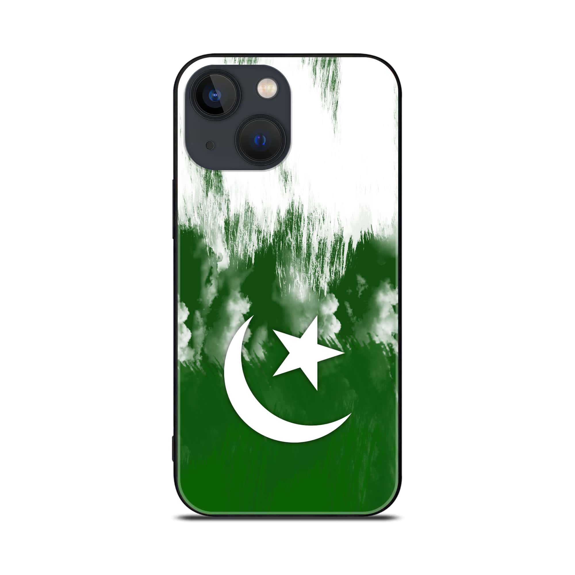 iPhone 14 Plus - Pakistani Flag Series - Premium Printed Glass soft Bumper shock Proof Case