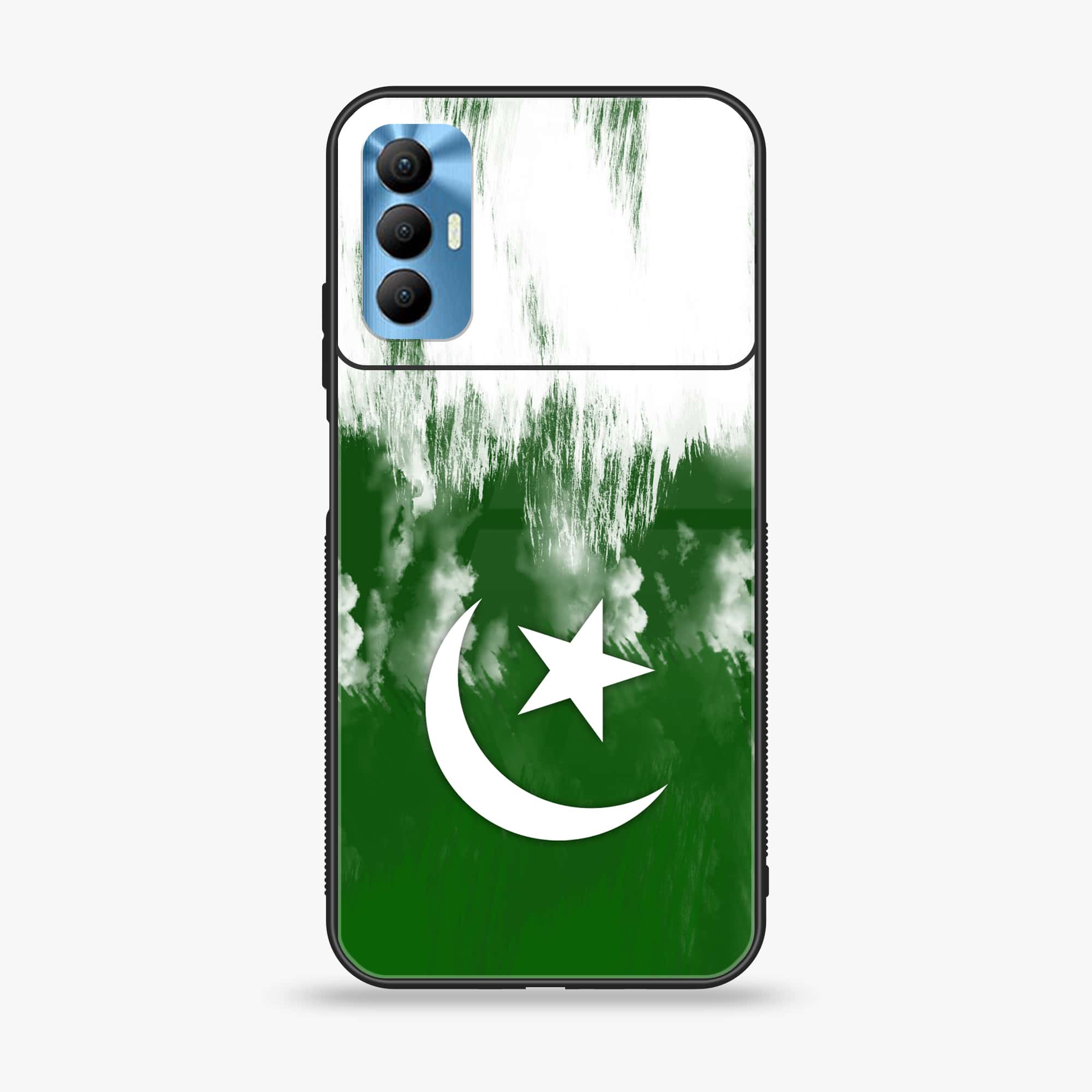 Tecno Spark 8 Pro Pakistani Flag Series Premium Printed Glass soft Bumper shock Proof Case