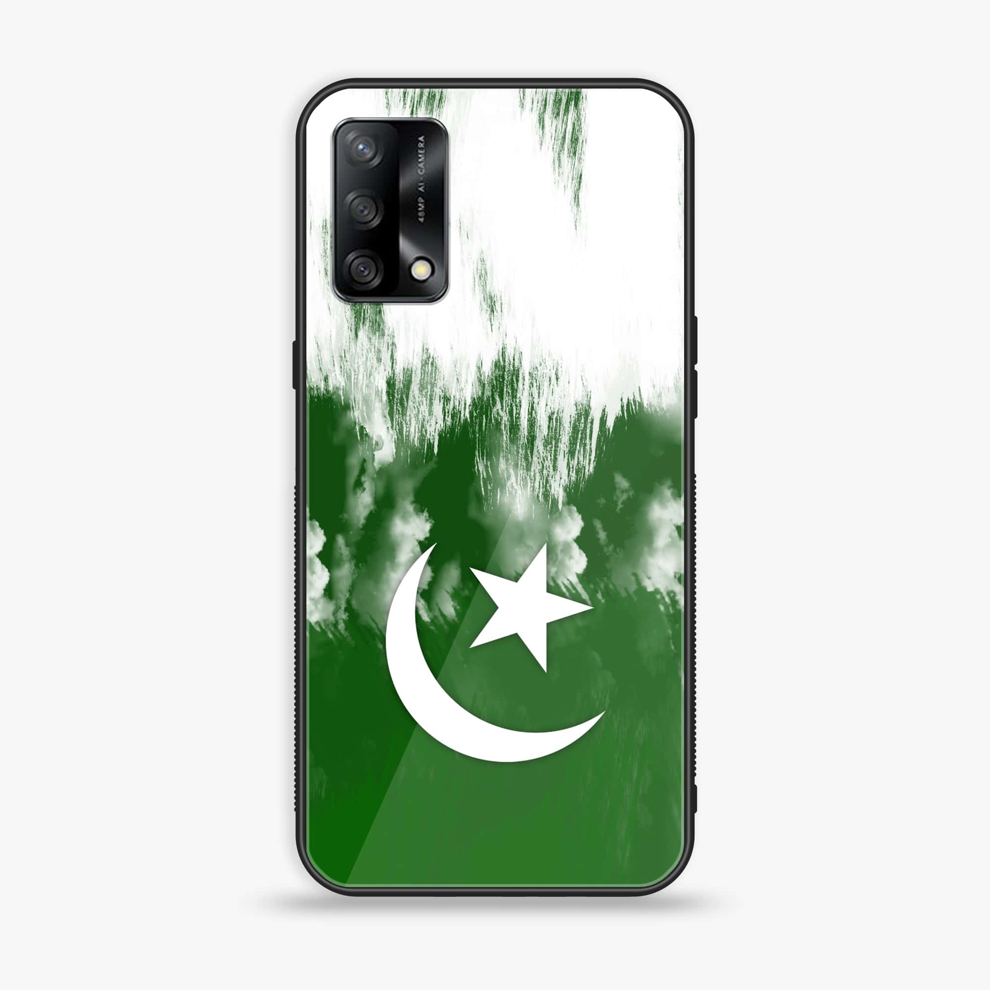 Oppo F19s - Pakistani Flag Series - Premium Metal Printed soft Bumper shock Proof Case
