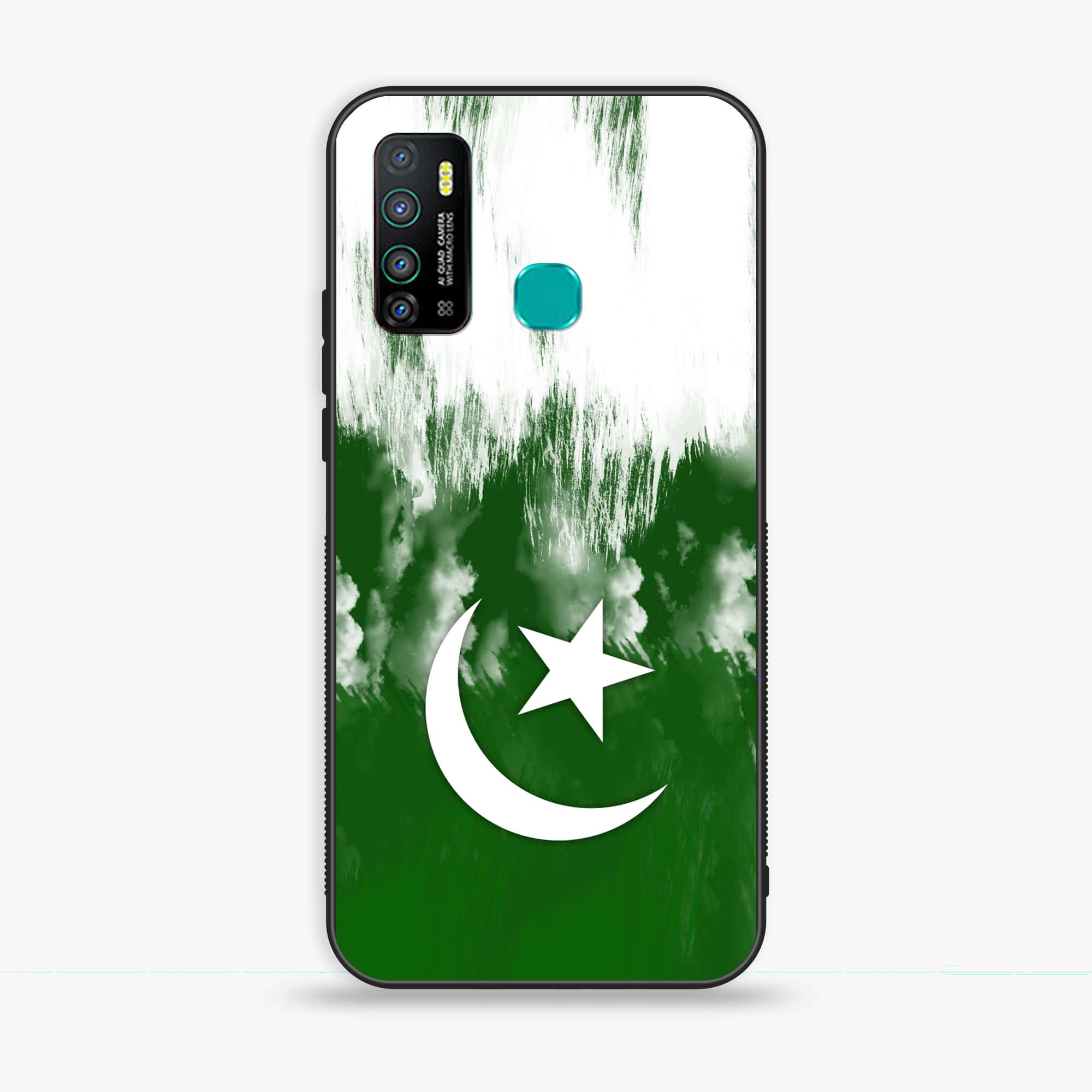 Infinix Hot 9 - Pakistani Flag Series - Premium Printed Glass soft Bumper shock Proof Case