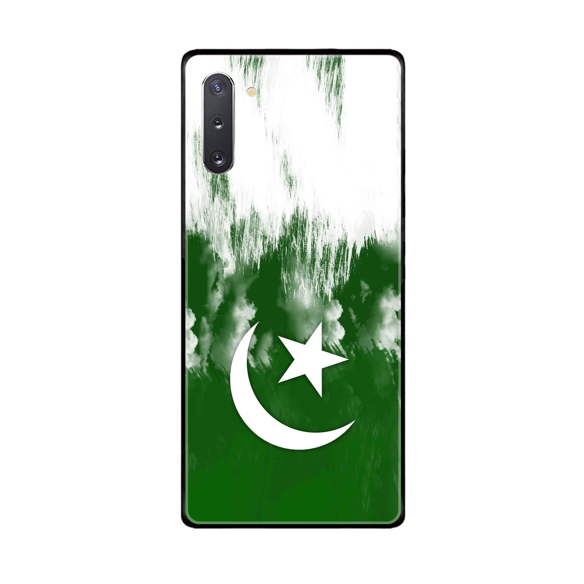 Samsung Galaxy Note 10 Pakistani Flag Series Premium Printed Glass soft Bumper shock Proof Case