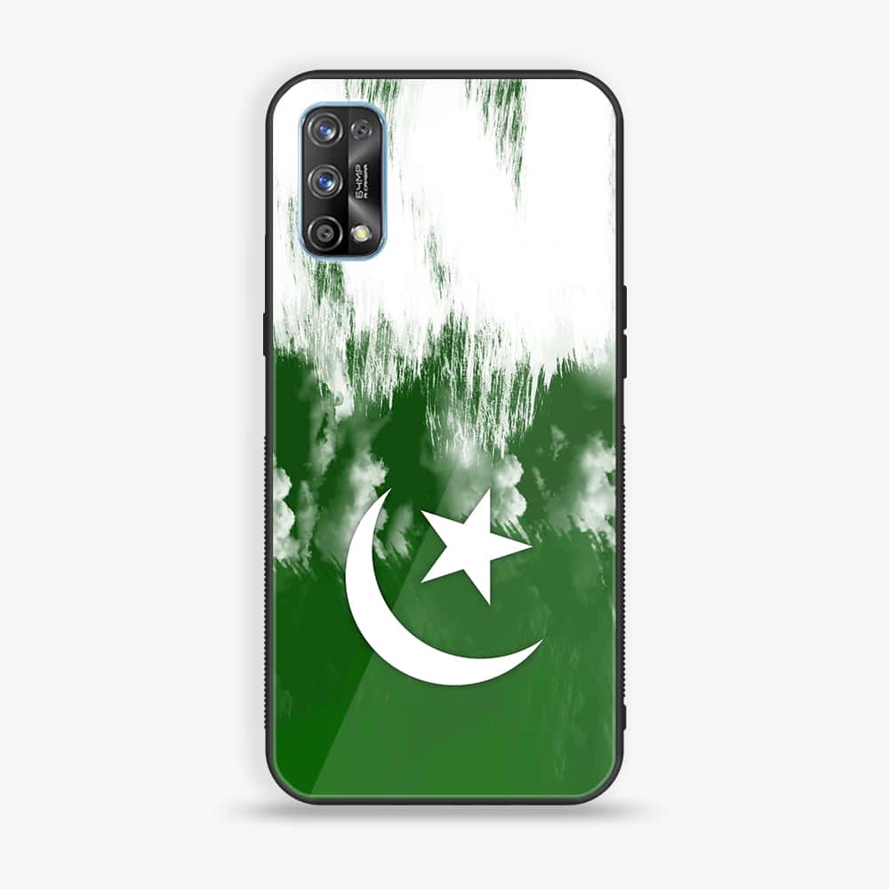 Realme 7 Pro - Pakistani Flag Series - Premium Printed Glass soft Bumper shock Proof Case