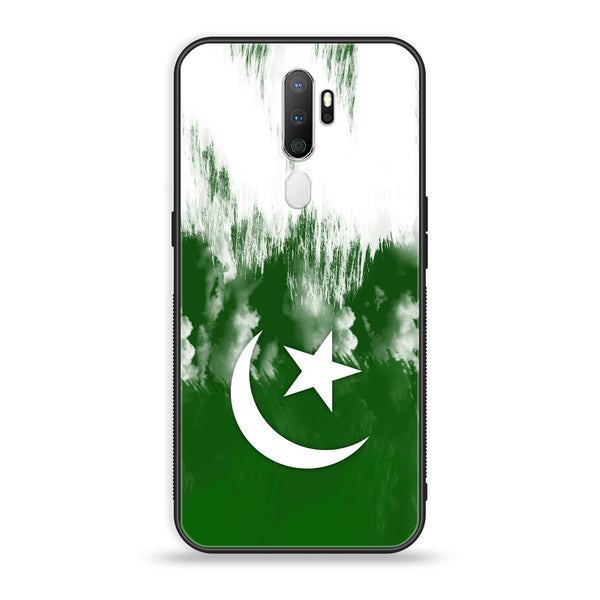 Oppo A5 2020  / OPPO A9 2020 Pakistani Flag design Premium Metal  Printed soft Bumper shock Proof Case CS-28952