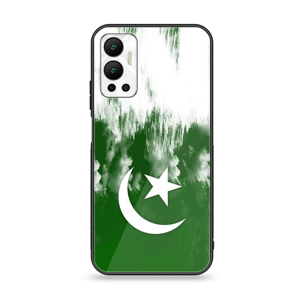 Infinix Hot 12 - Pakistani Flag Series Design 9  - Premium Printed Glass soft Bumper shock Proof Case  CS-20279