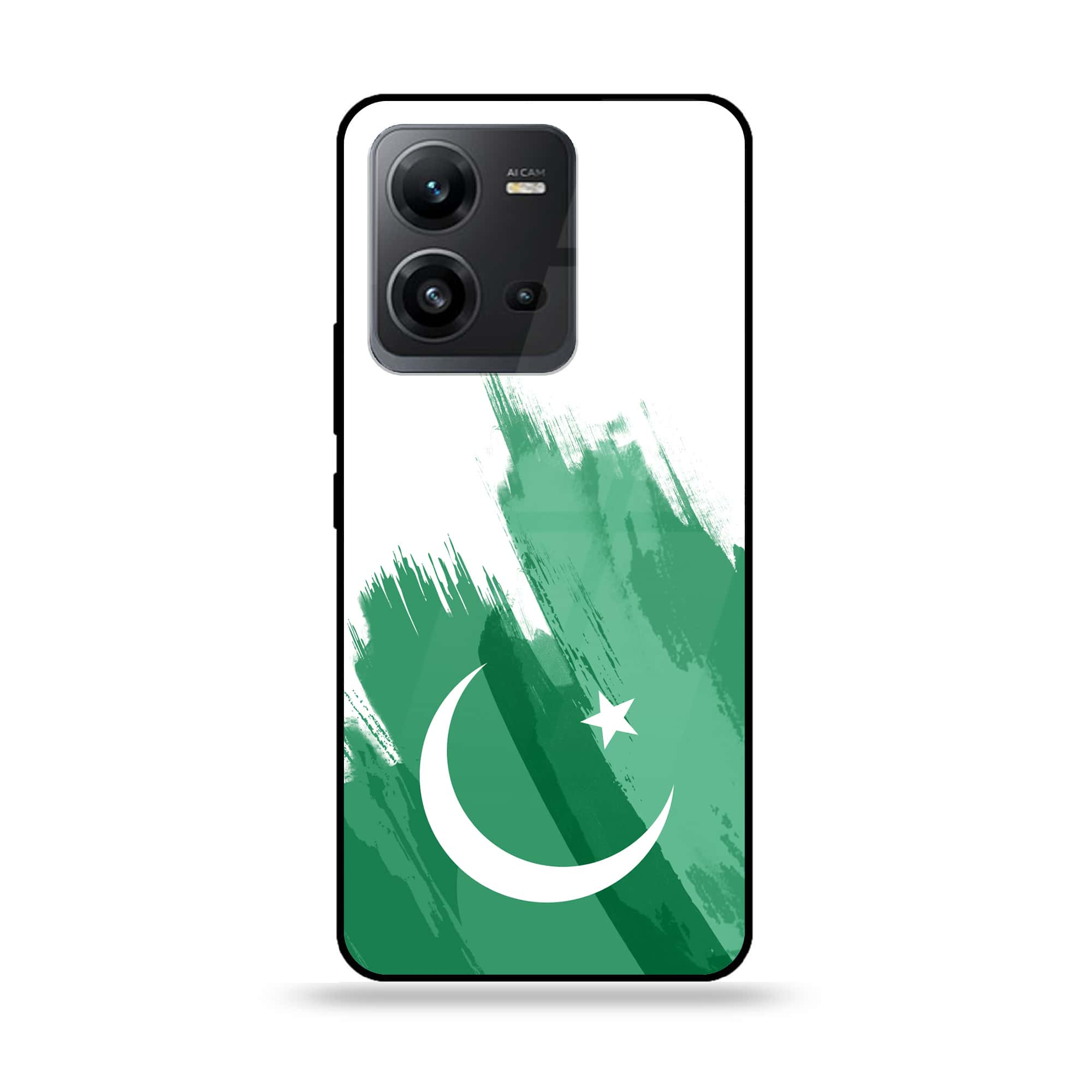 Vivo V25 5G  - Pakistani Flag Series - Premium Printed Glass soft Bumper shock Proof Case