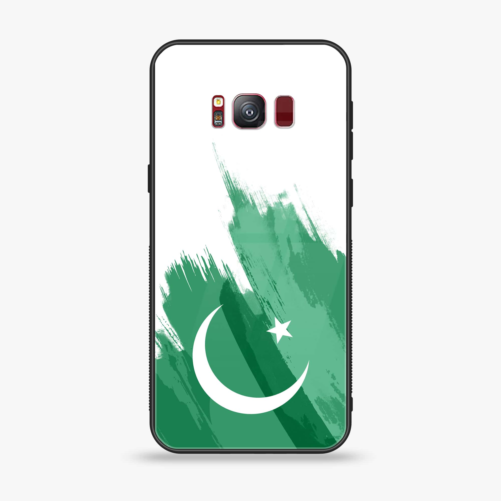 Samsung S8 - Pakistani Flag Series - Premium Printed Glass soft Bumper shock Proof Case