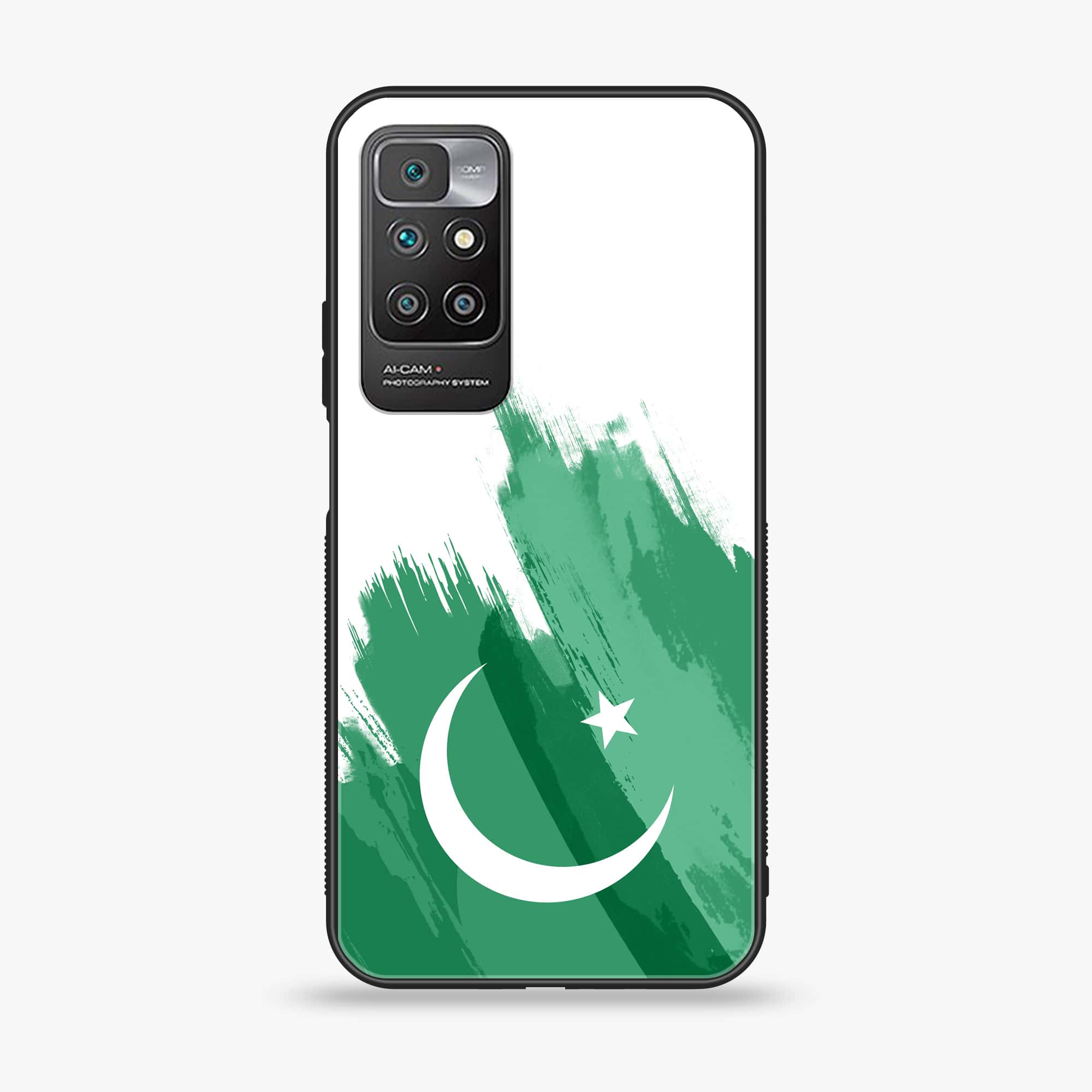 Redmi 10 - Pakistani Flag Series - Soft Bumper shock Proof Glass Case