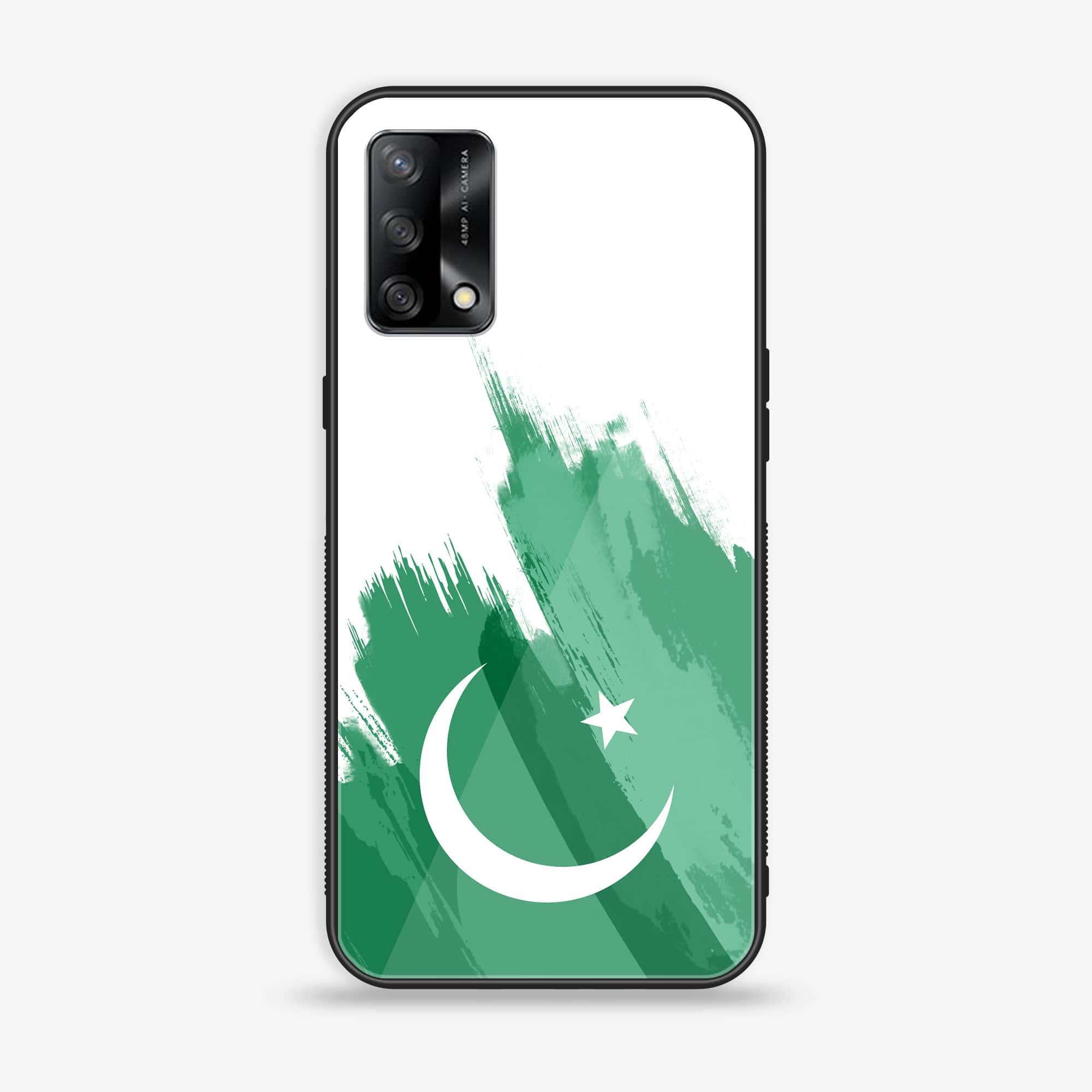 Oppo F19s - Pakistani Flag Series - Premium Metal Printed soft Bumper shock Proof Case