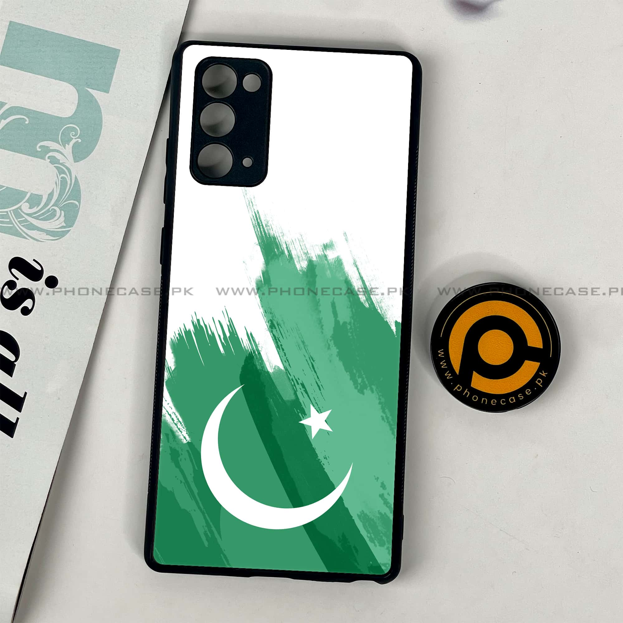 Samsung Galaxy Note 20 - Pakistani Flag Series - Premium Printed Glass soft Bumper shock Proof Case