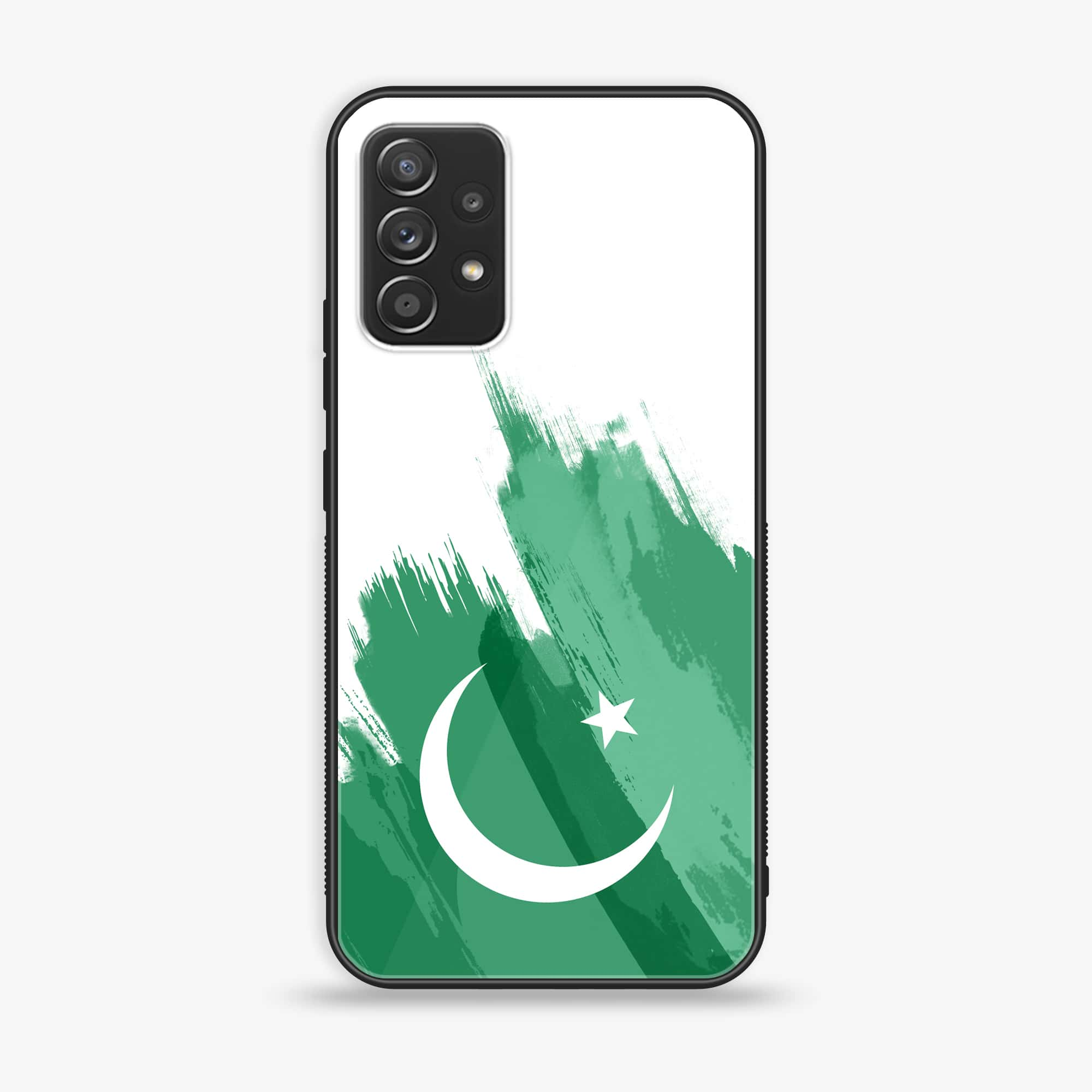 Samsung Galaxy A52 5G - Pakistani Flag Series - Premium Printed Glass soft Bumper shock Proof Case