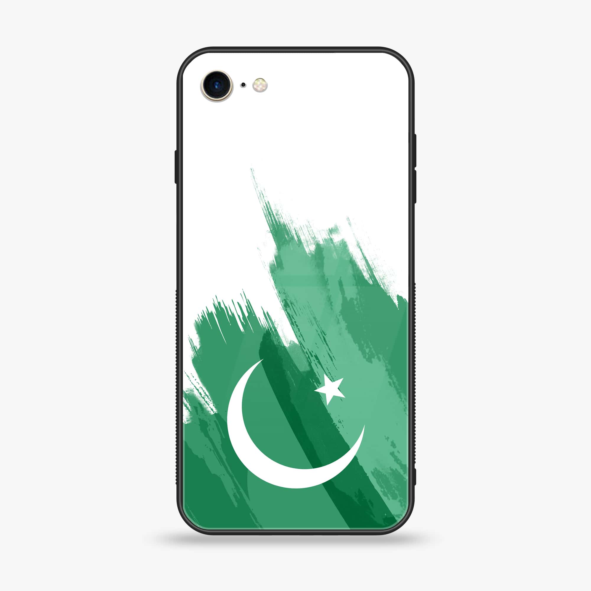 iPhone 7 - Pakistani Flag Series - Premium Printed Glass soft Bumper shock Proof Case