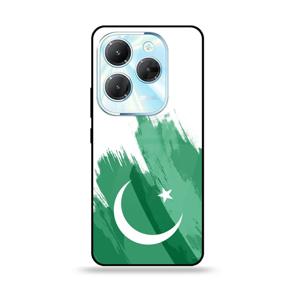 Infinix Hot 40 - Pakistani Flag Design 6 - Premium Printed Glass soft Bumper shock Proof Case CS-8003