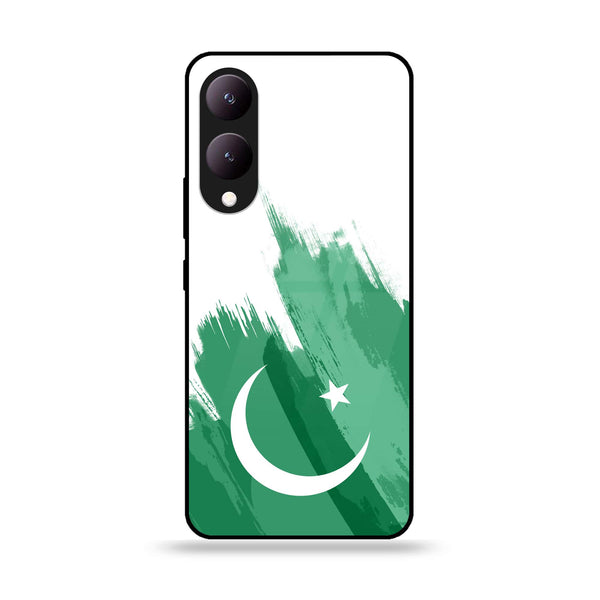 Vivo Y17S - Pakistani Flag Design 8 - Premium Printed Glass soft Bumper shock Proof Case CS-14567