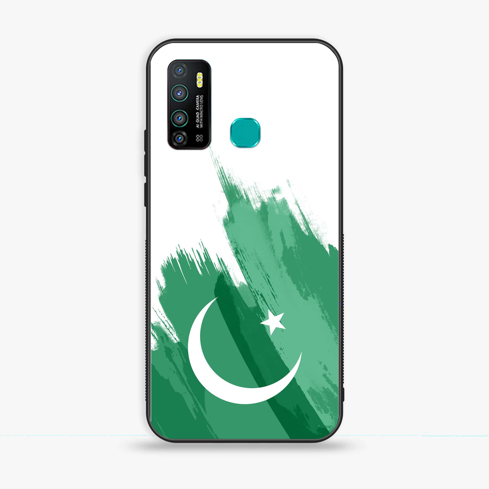 Infinix Hot 9 - Pakistani Flag Series - Premium Printed Glass soft Bumper shock Proof Case