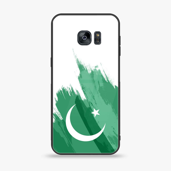 Samsung Galaxy S7 - Pakistani Flag Design 8  - Premium Printed Glass soft Bumper shock Proof Case CS-36594