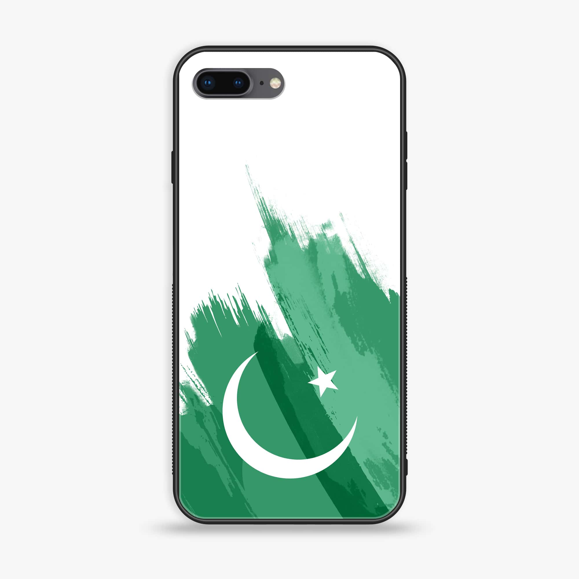 iPhone 7Plus - Pakistani Flag Series - Premium Printed Glass soft Bumper shock Proof Case