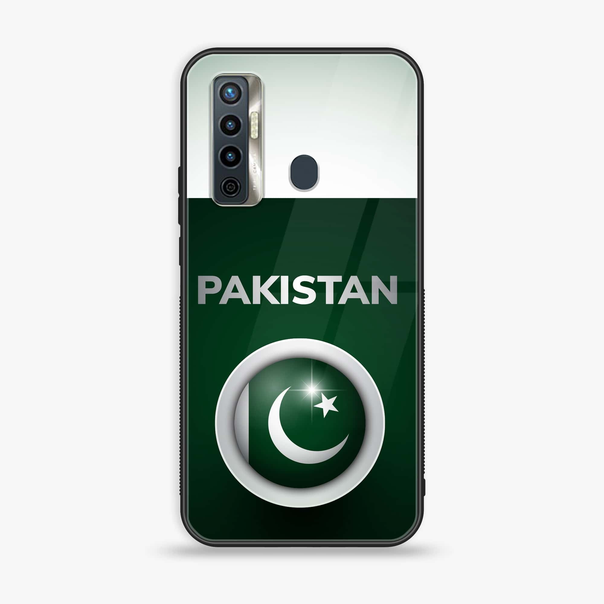 Tecno Camon 17 - Pakistani Flag Series - Premium Printed Glass soft Bumper shock Proof Case