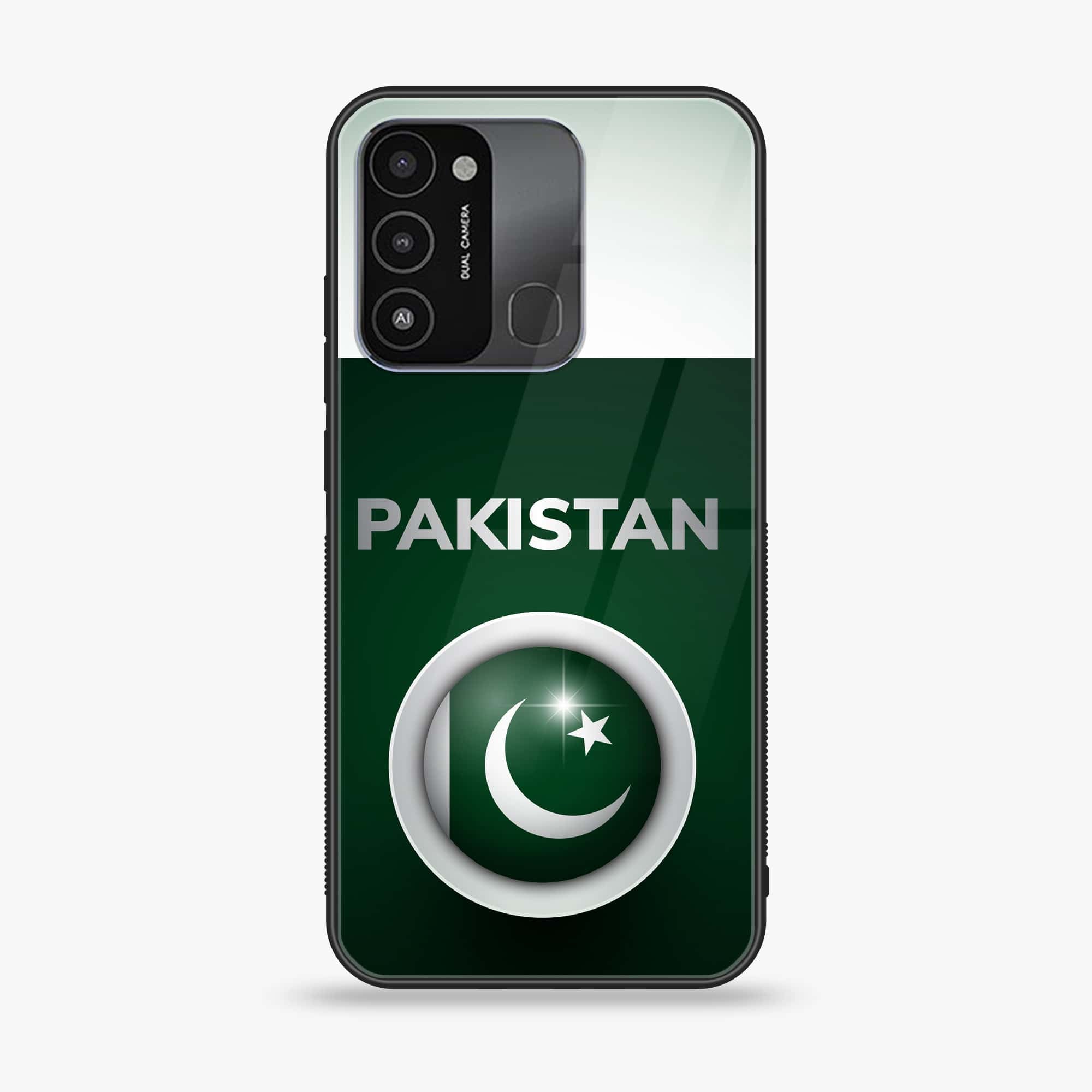Tecno Spark 8C Pakistani Flag Series Premium Printed Glass soft Bumper shock Proof Case