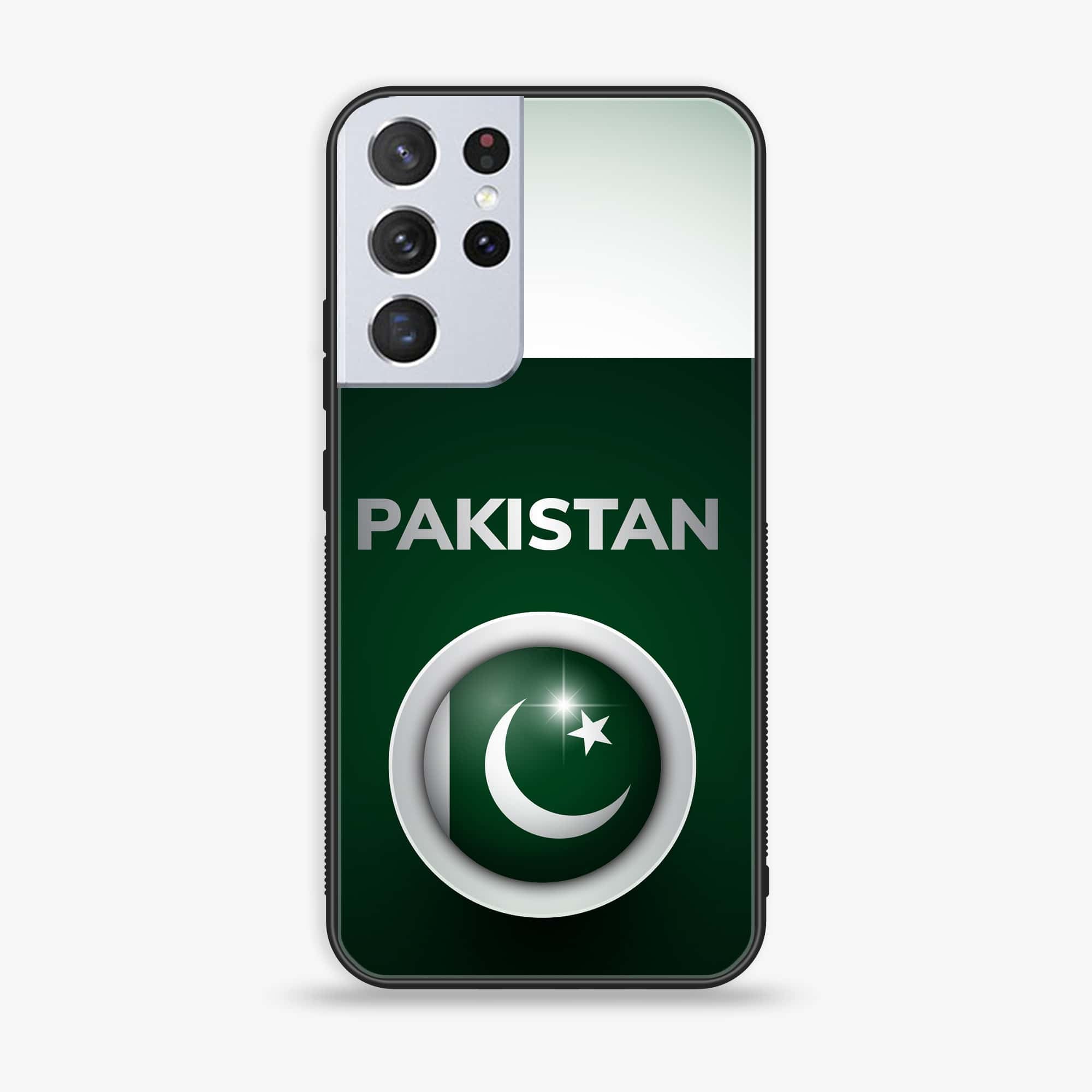 Galaxy S21 Ultra - Pakistani Flag Series - Premium Printed Glass soft Bumper shock Proof Case